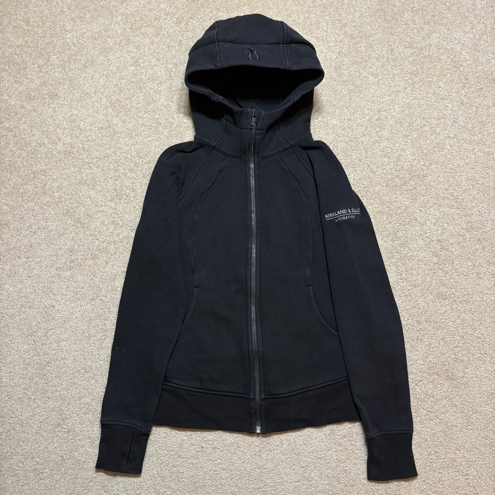 Lululemon Scuba Hoodie Sweatshirt Womens 6 Black Full Zip Athleisure Gym Yoga‎